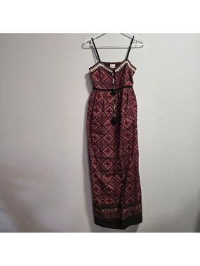 Label Ritu Kimar Elegant Burgundy and Black Maxi Dress Shells Embellishment
